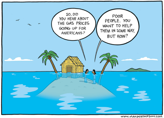 Political cartoon on global warming. By Max Gustafson.